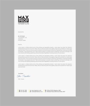 Letterhead Design by INDIAN_Ashok for Maxprop | Design: #15912111