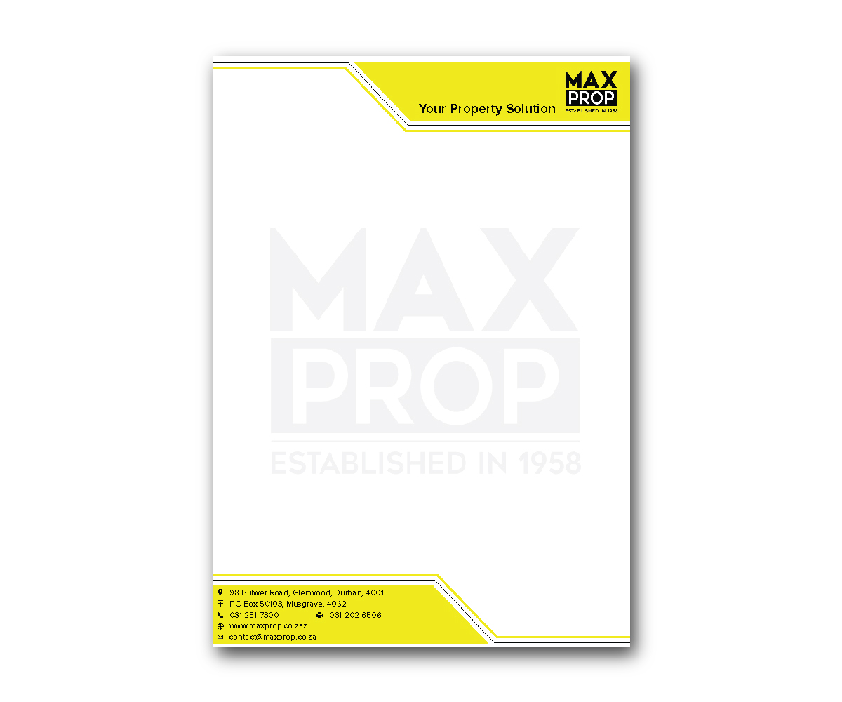 Letterhead Design by sujithkolya for Maxprop | Design #15874847