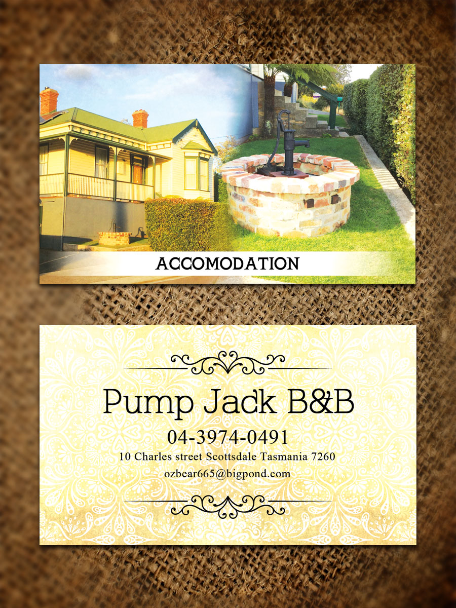 Business Card Design by Sandaruwan for Pump Jack B&B | Design #15897957