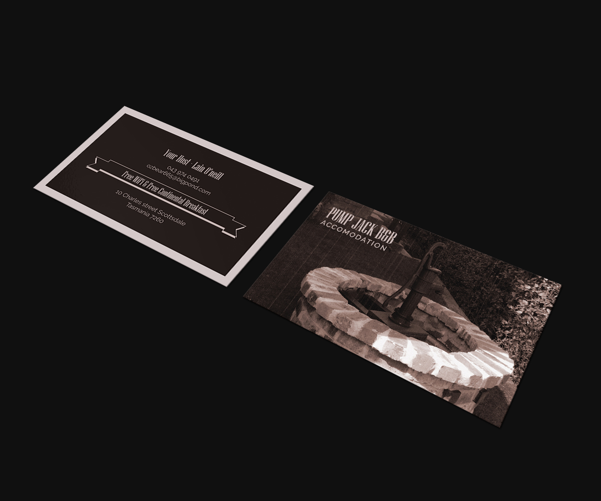 Visitenkarten-Design von JK18 für Pump Jack B&B | Design #15890560