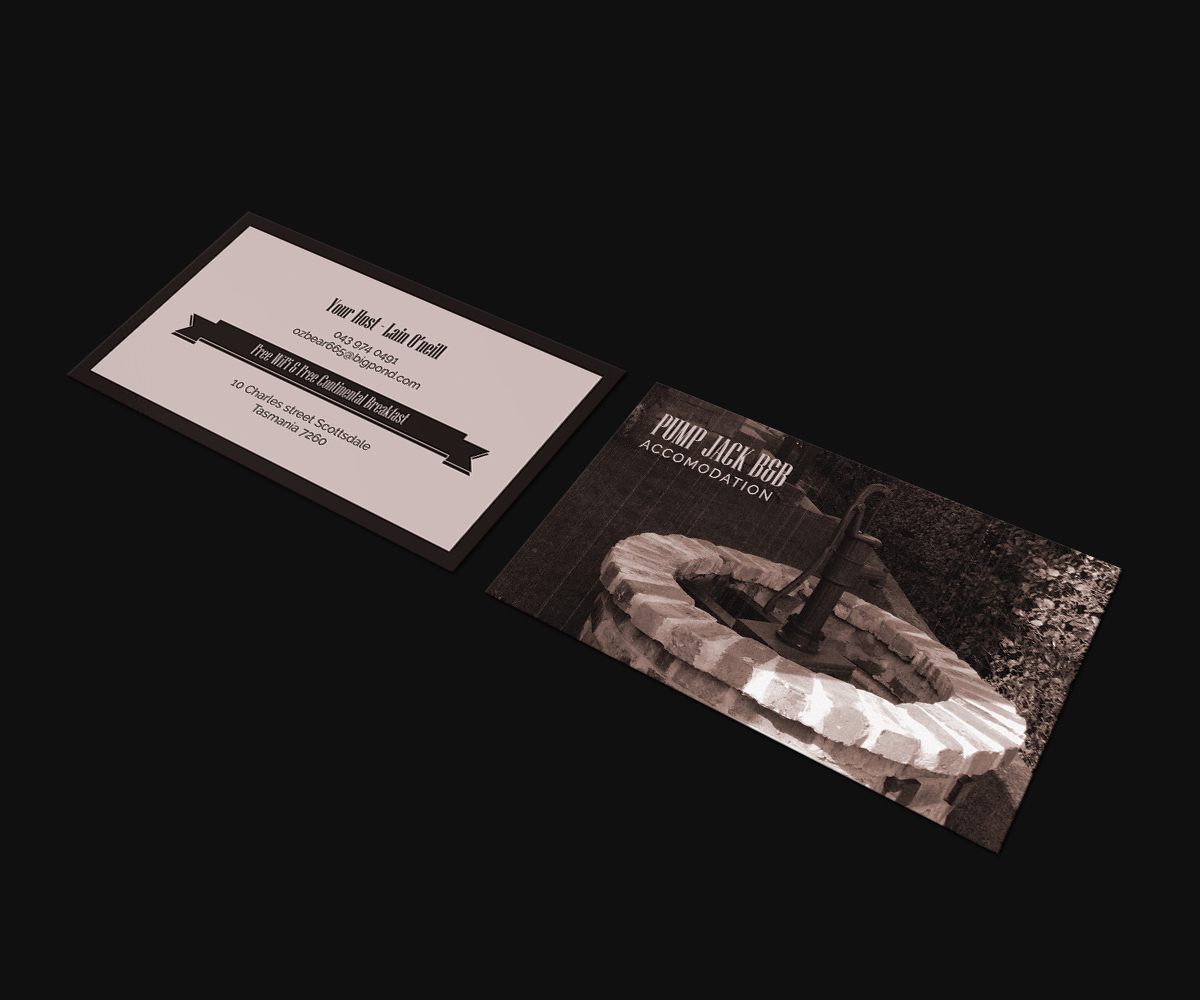 Visitenkarten-Design von JK18 für Pump Jack B&B | Design #15890562