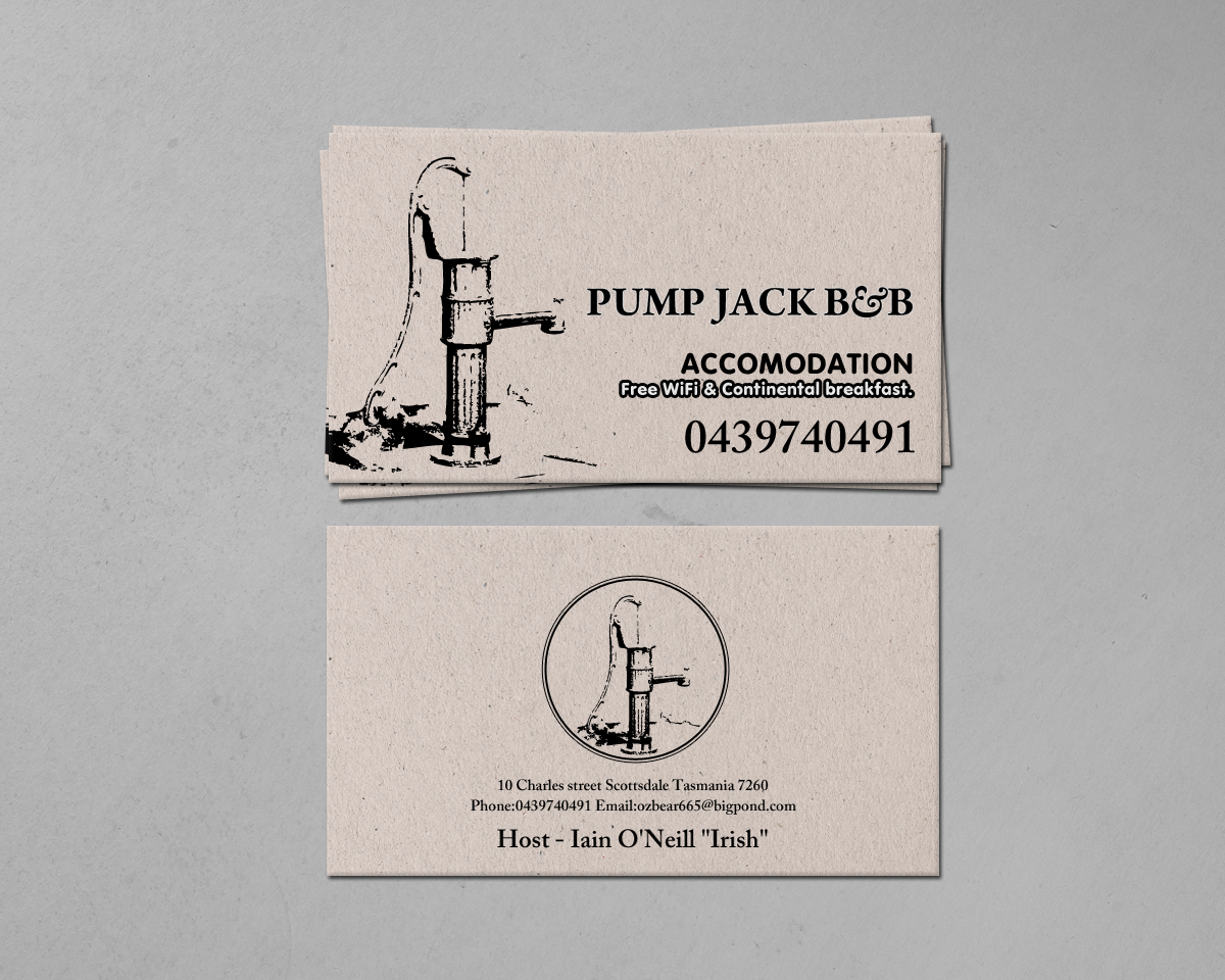 Business Card Design by chandrayaan.creative for Pump Jack B&B | Design #15924624