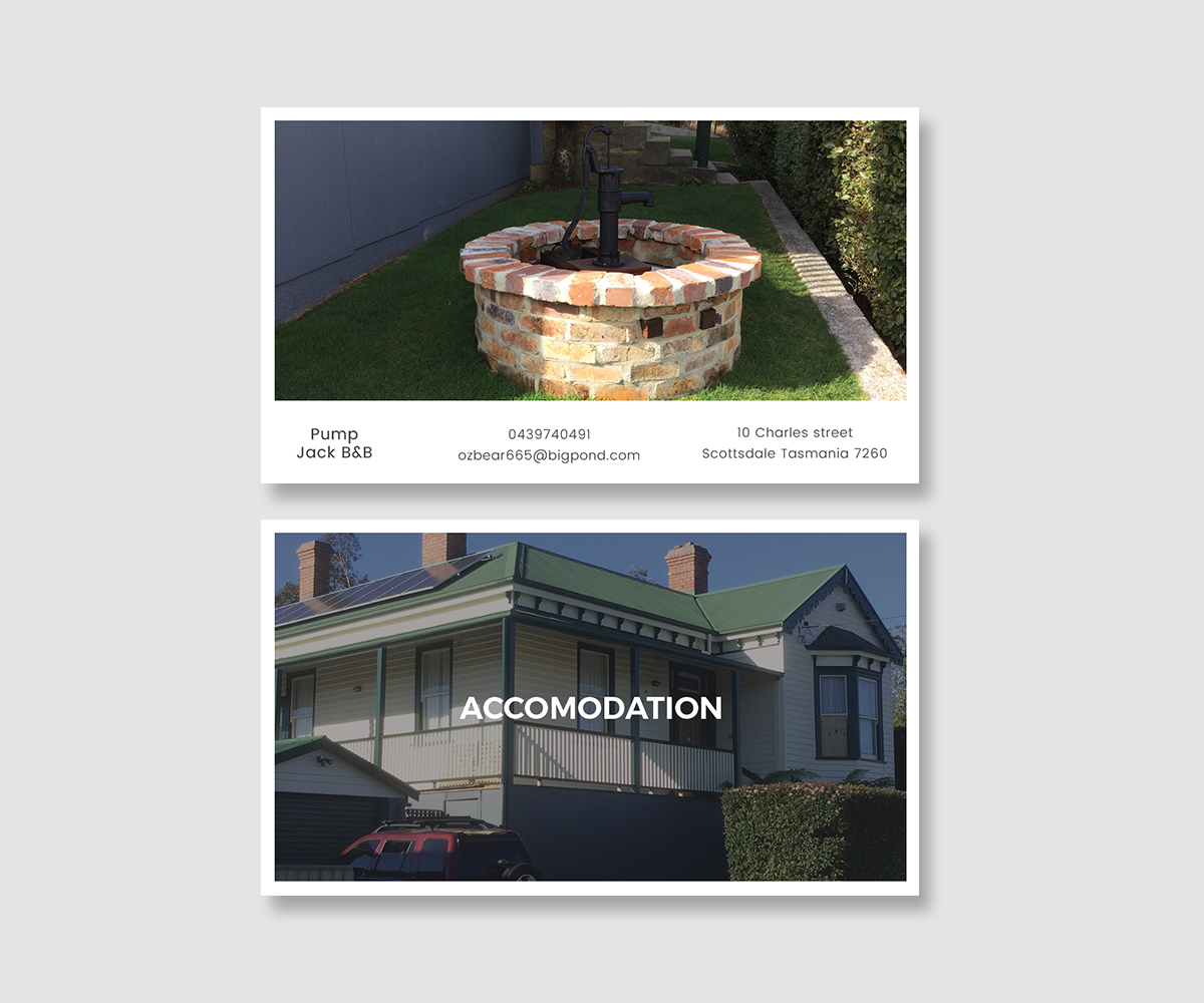 Visitenkarten-Design von Graphic Flame für Pump Jack B&B | Design #15878128