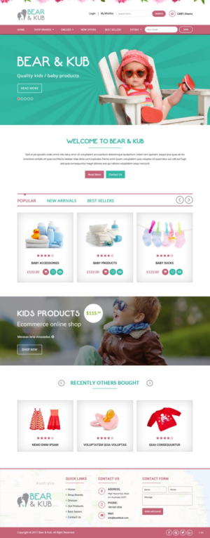 Web Design par pb pour Bear and Kub  | Design : #15881494
