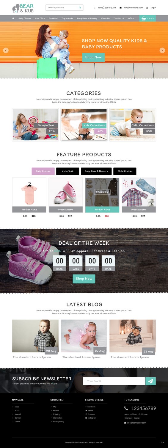 Web Design by pb for Bear and Kub  | Design #15881500