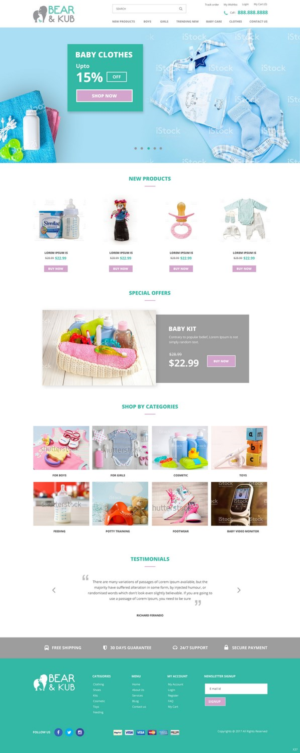 Web Design par pb pour Bear and Kub  | Design : #15881503