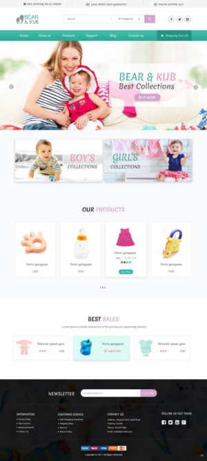 Web Design par pb pour Bear and Kub  | Design : #15881508