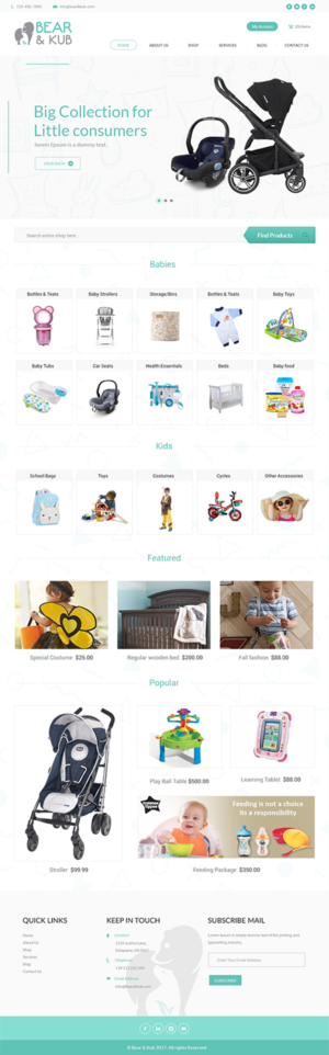Web Design by primarydesigner2k9 for Bear and Kub  | Design #15913211