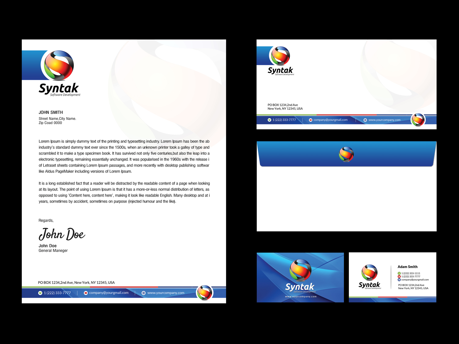 Stationery Design by SL Designer for Syntak Software Development, LLC | Design #15874428