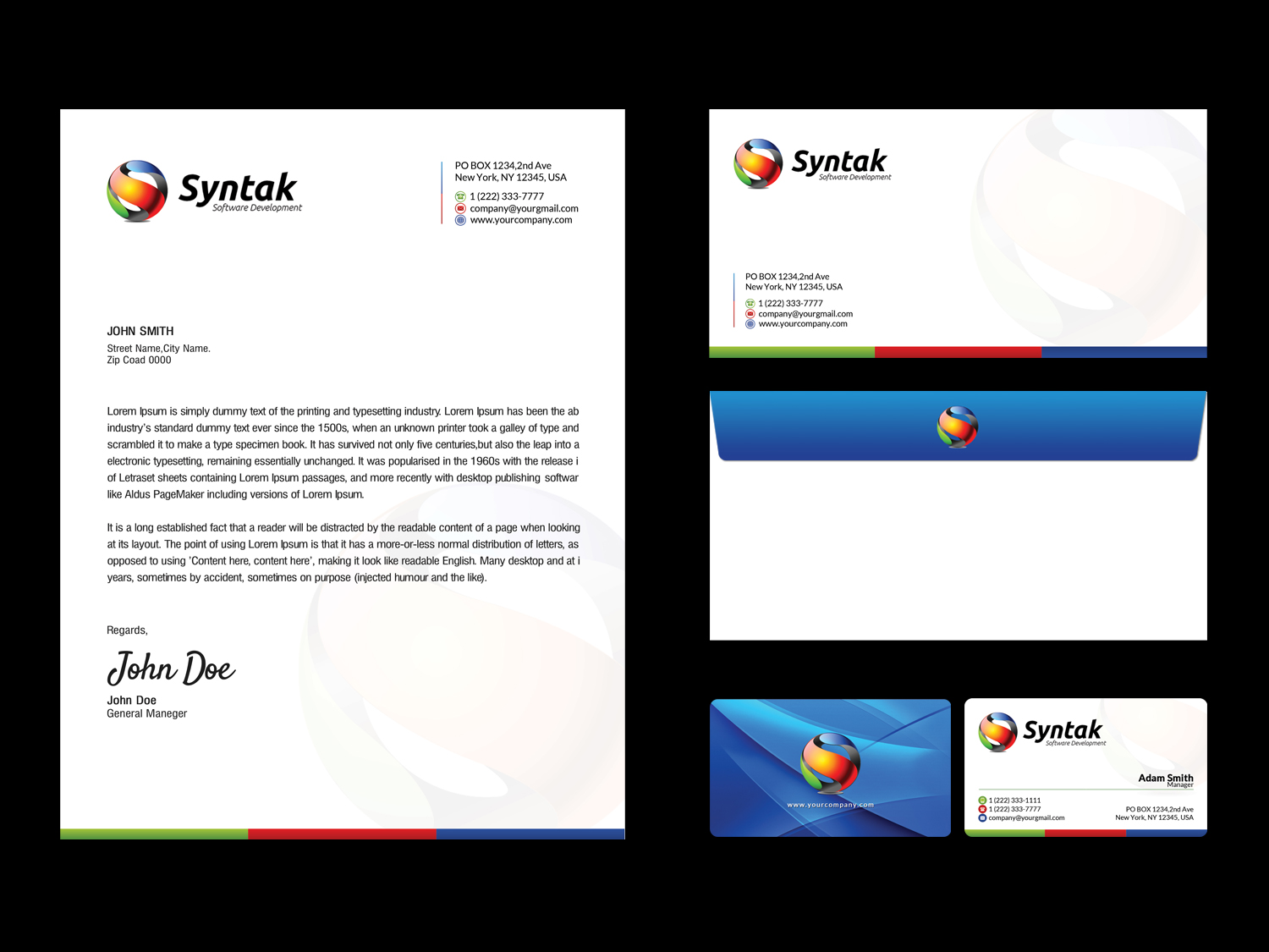 Stationery Design by SL Designer for Syntak Software Development, LLC | Design #15874707