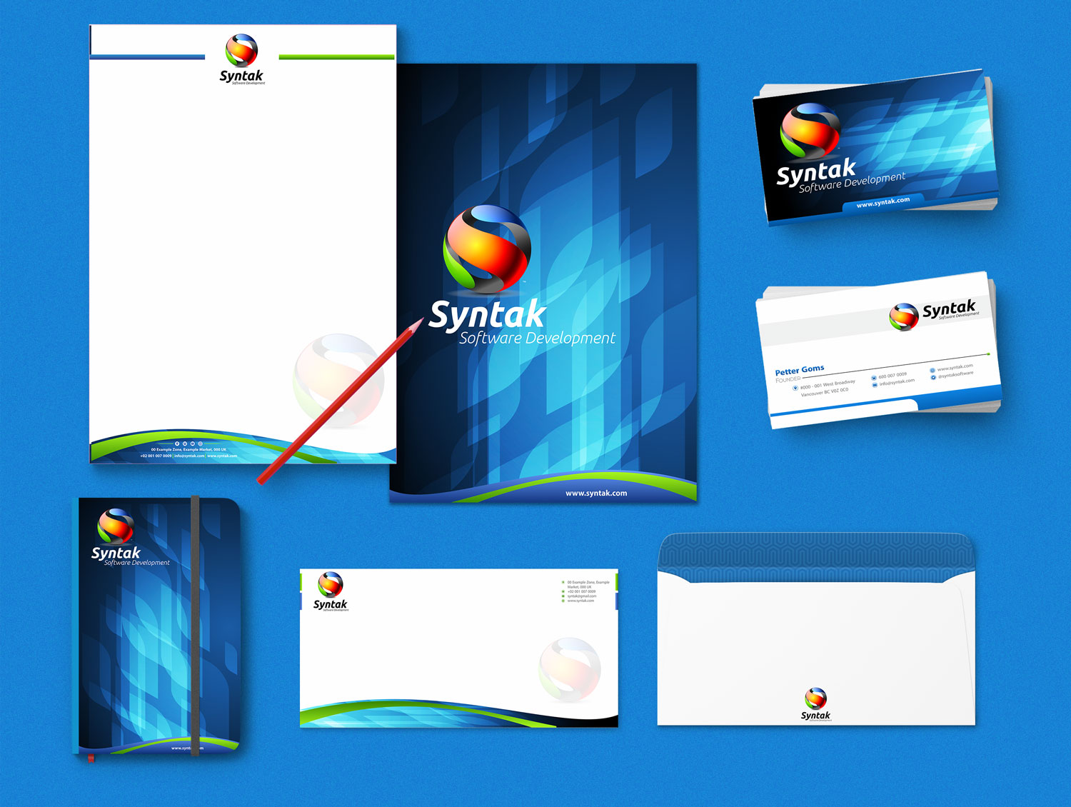 Stationery Design by Petter Goms for Syntak Software Development, LLC | Design #15887488