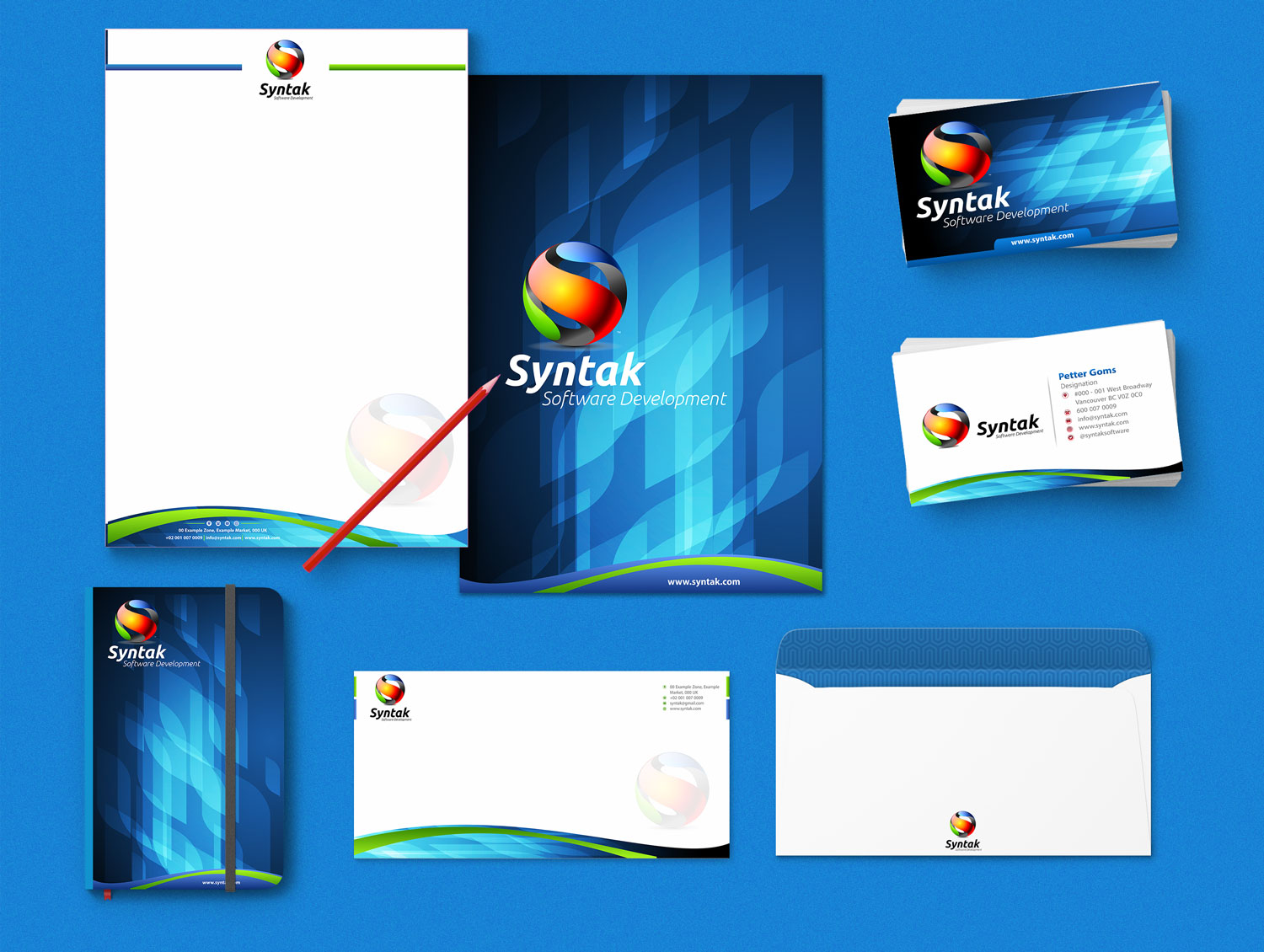 Stationery Design by Petter Goms for Syntak Software Development, LLC | Design #15887489