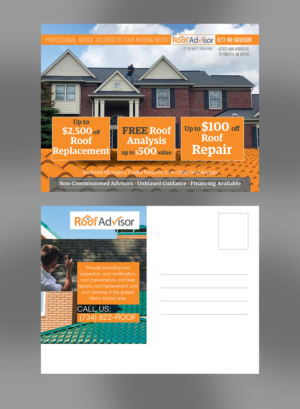 Fall Postcard Mailers for Roofing Company | Postcard Design by INGA DESIGN