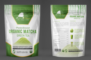 Premium Organic Ceremonial Matcha Green Tea - Product Label | Etikett-Design von SAI DESIGNS