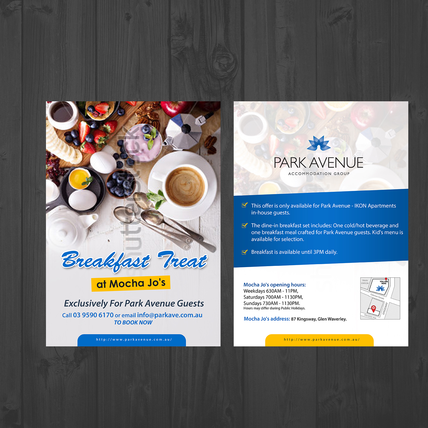 Flyer Design by aspiremedia for Park Avenue Accommodation Group | Design #15936442