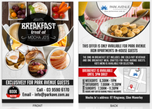 Serviced Apartment Business - Flyer Design for Breakfast Offer | Flyer Design by SAI DESIGNS