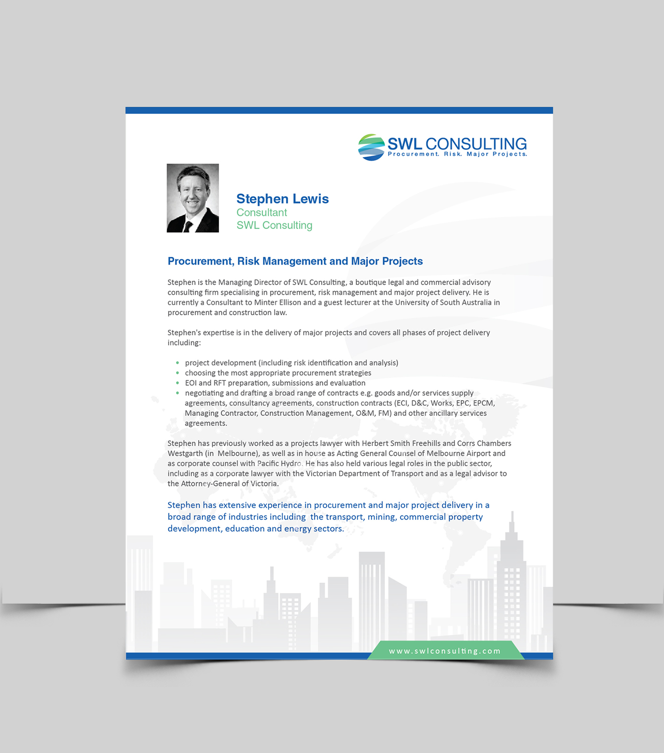 Design de Flyer par Achiver pour SWL Consulting | Design #15893250