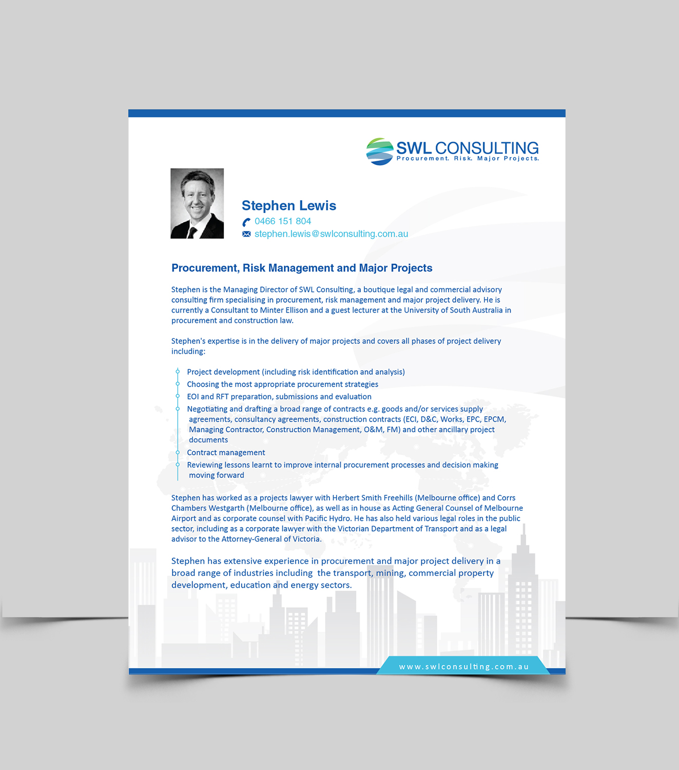 Design de Flyer par Achiver pour SWL Consulting | Design : #15904587