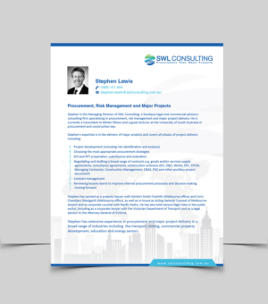 Design de Flyer par Achiver pour SWL Consulting | Design : #15904587