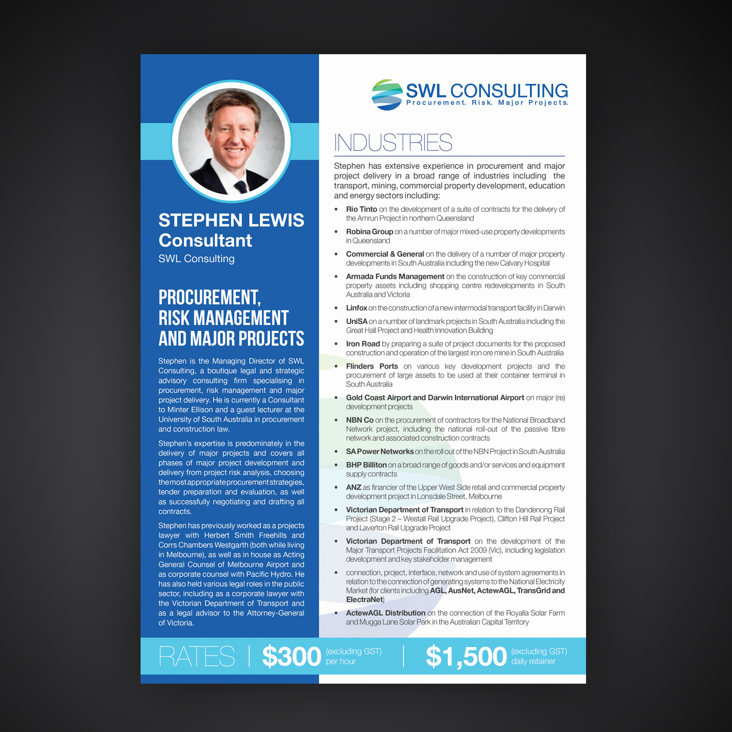 Design de Flyer par Mariyam Khan pour SWL Consulting | Design #15883825