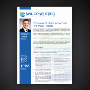 Design de Flyer par Mariyam Khan pour SWL Consulting | Design : #15883955