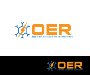 OER (on top) electrical refrigeration airconditioning (underneath) | Logo Design by renderman