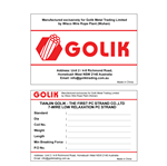 Export Label for steel products