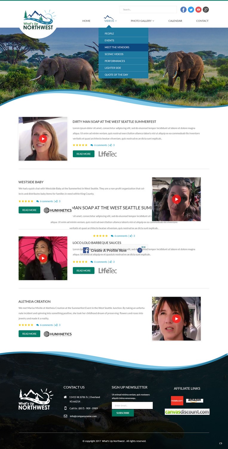 Web Design by pb for What's Up Northwest | Design #15980015