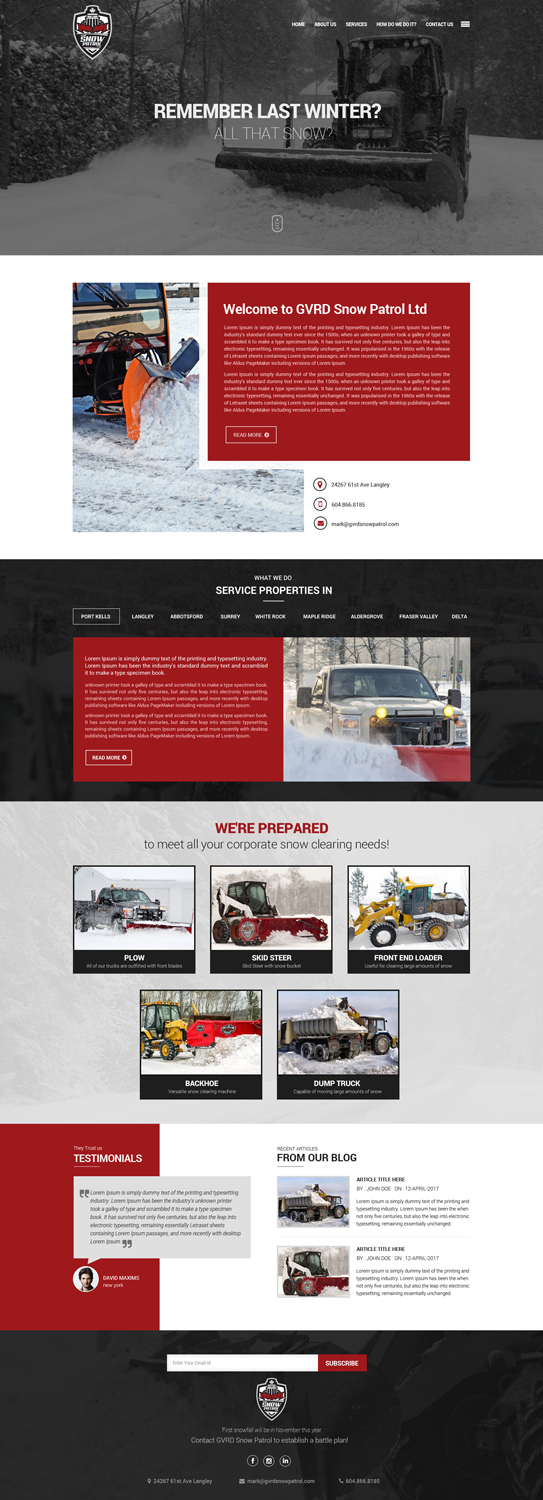 Web-Design von Dream Logo Design für GVRD Snow Patrol Ltd. | Design #15931202