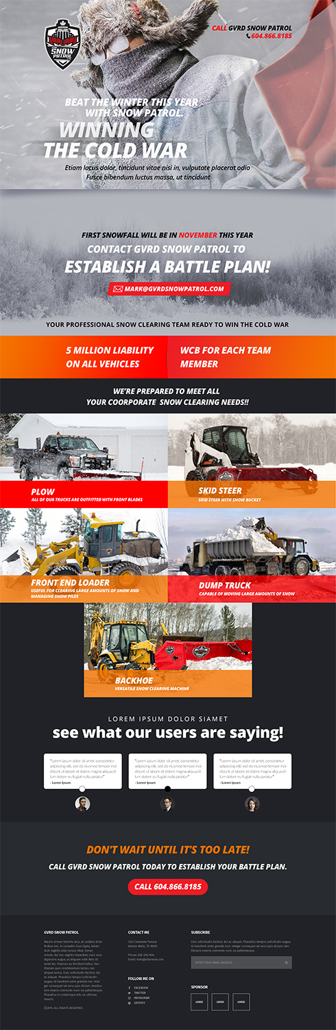 Web Design by davidreinhart.p for GVRD Snow Patrol Ltd. | Design #15973267
