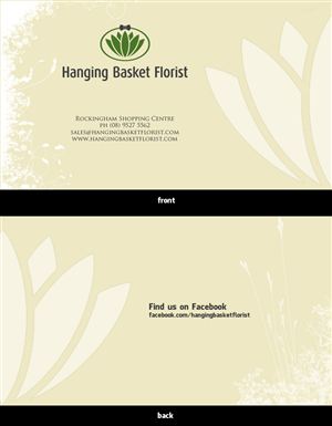 Business Card Design by Ronaldo CS for Hanging Basket Florist Pty Ltd | Design #2618070