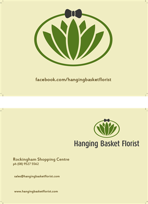 Business Card Design by Vanden for Hanging Basket Florist Pty Ltd | Design #2622714