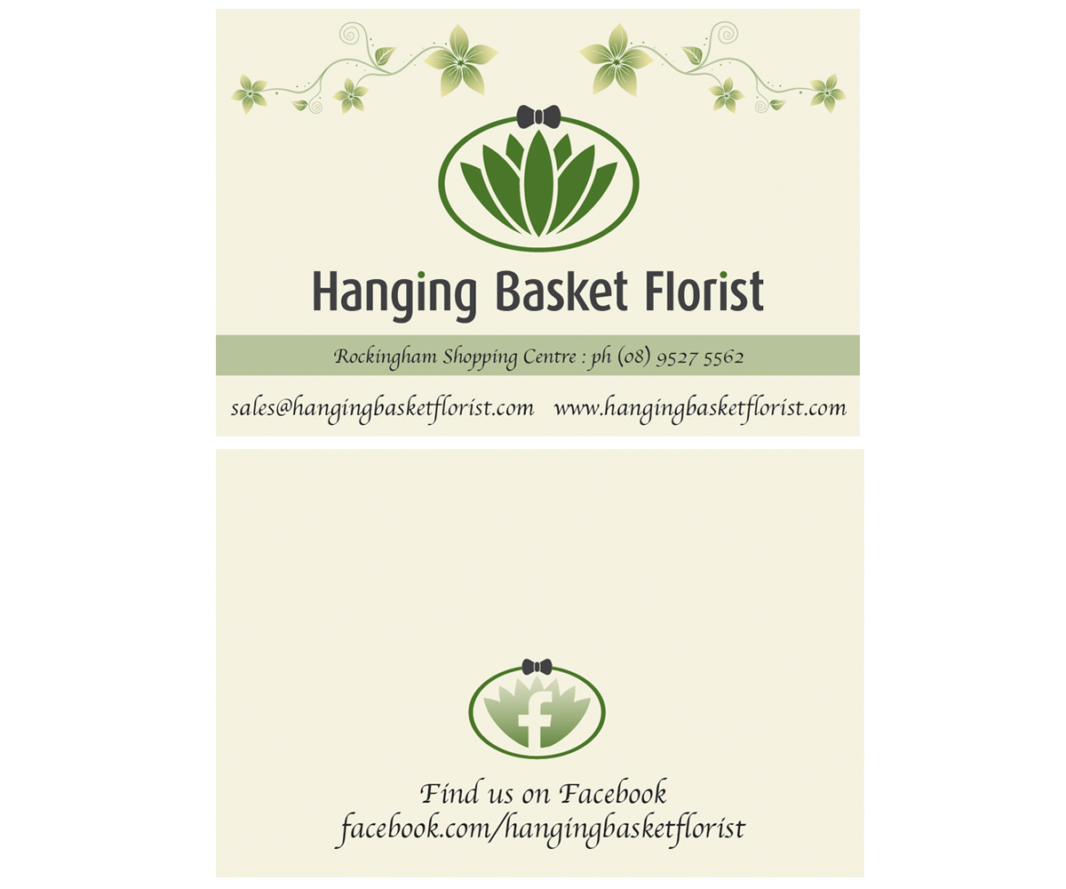 Business Card Design by Emily Hamnett for Hanging Basket Florist Pty Ltd | Design #2617204