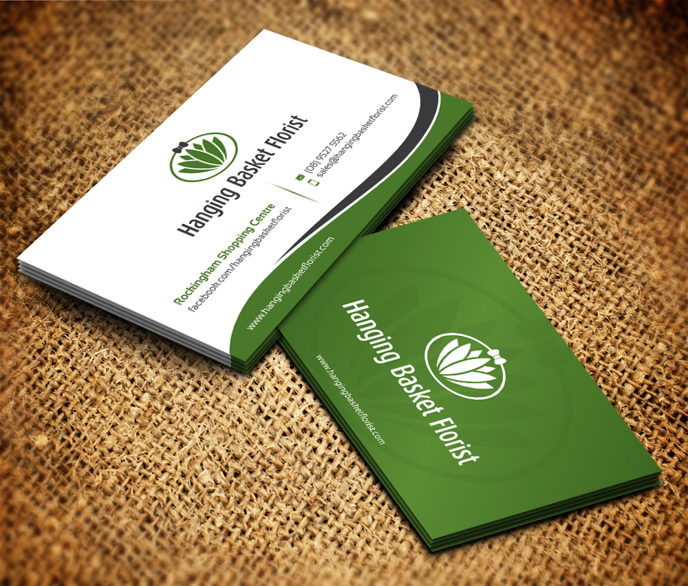 Design de Carte de Visite par Sarmishtha Chattopadhyay_loginchange pour Hanging Basket Florist Pty Ltd | Design #2621562