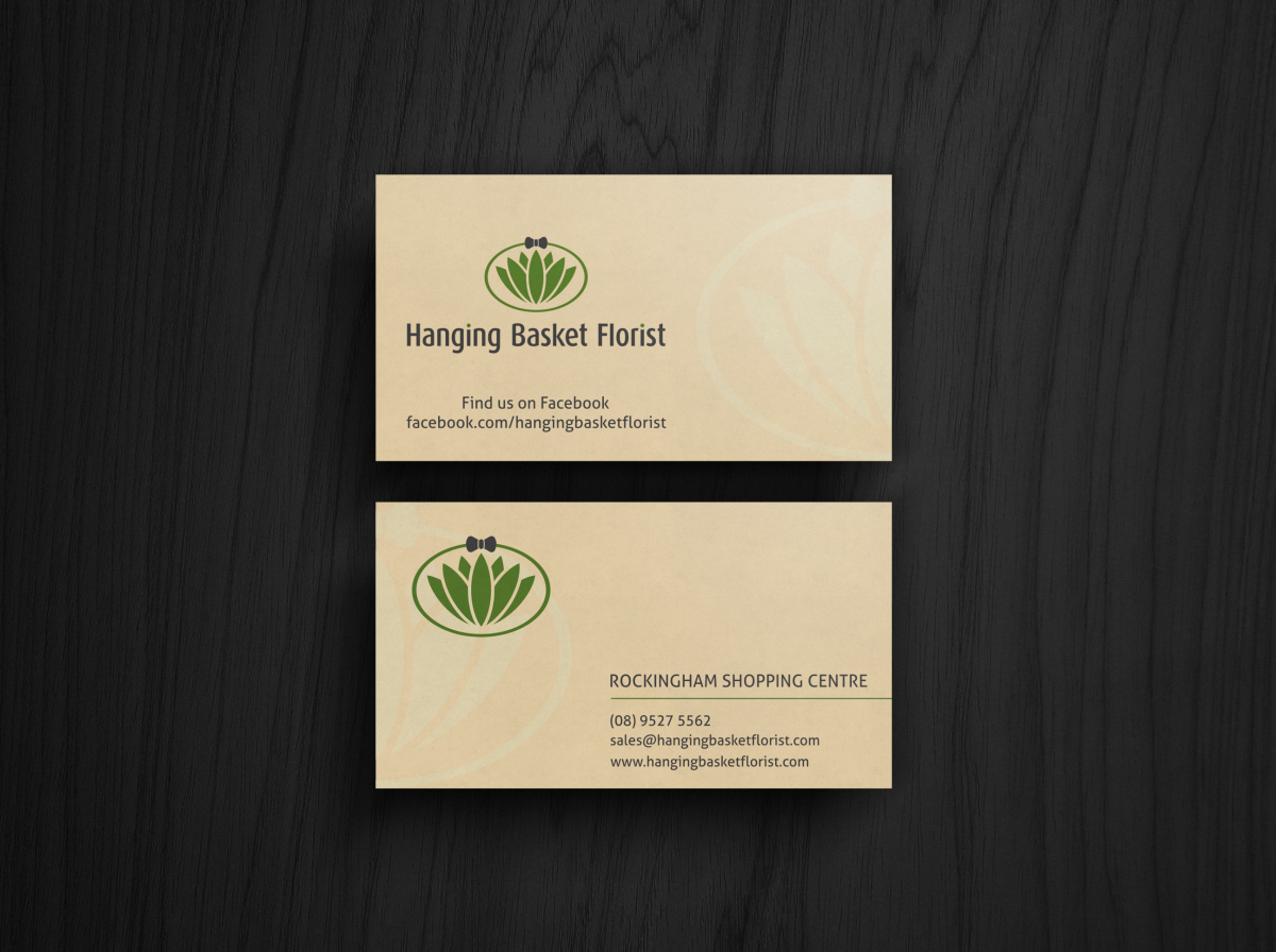 Business Card Design by HYPdesign for Hanging Basket Florist Pty Ltd | Design #2618834