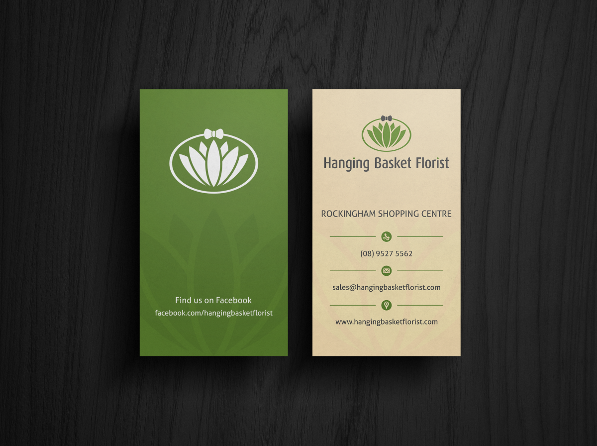 Business Card Design by HYPdesign for Hanging Basket Florist Pty Ltd | Design #2618836