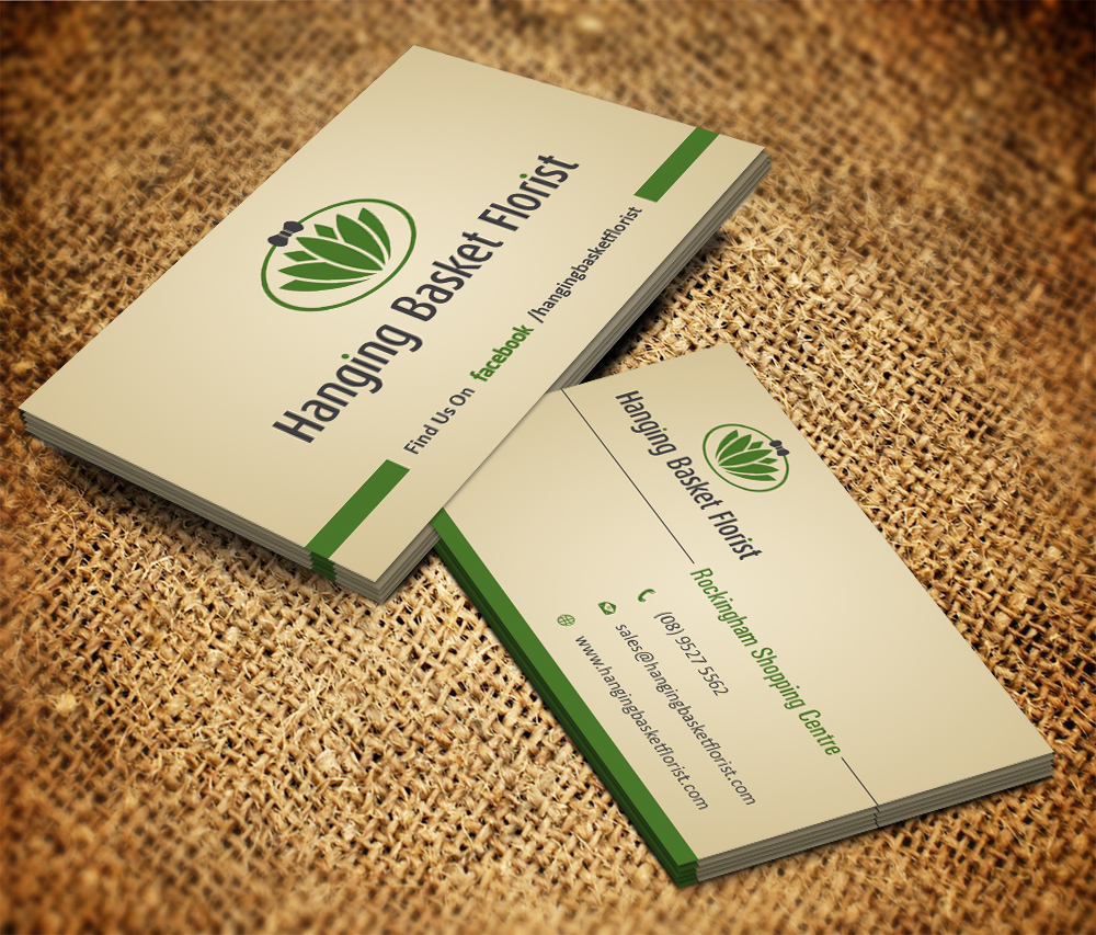Business Card Design by Owaisias for Hanging Basket Florist Pty Ltd | Design #2617198