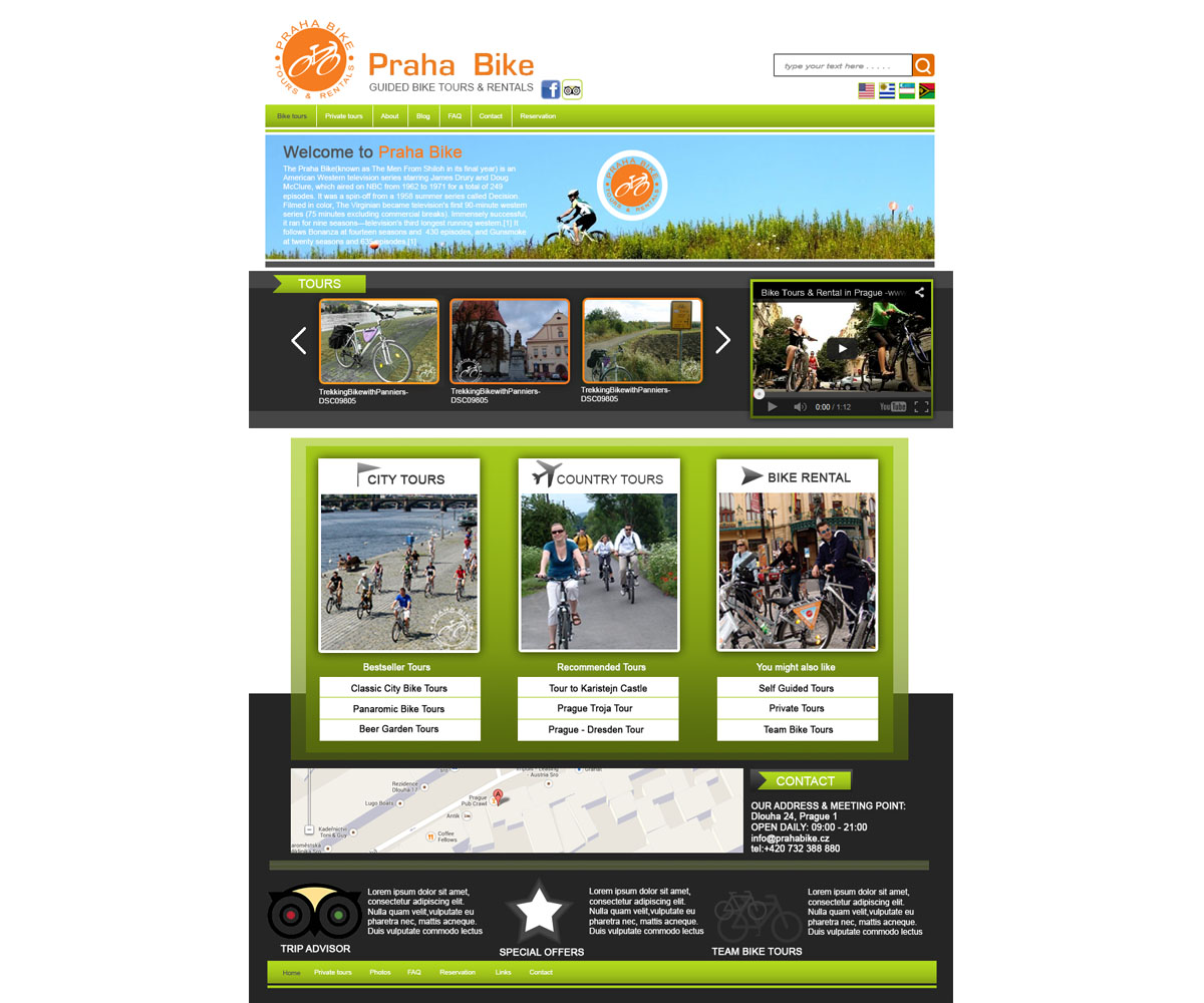 Web Design by idesignee for Praha Bike | Design #2962783