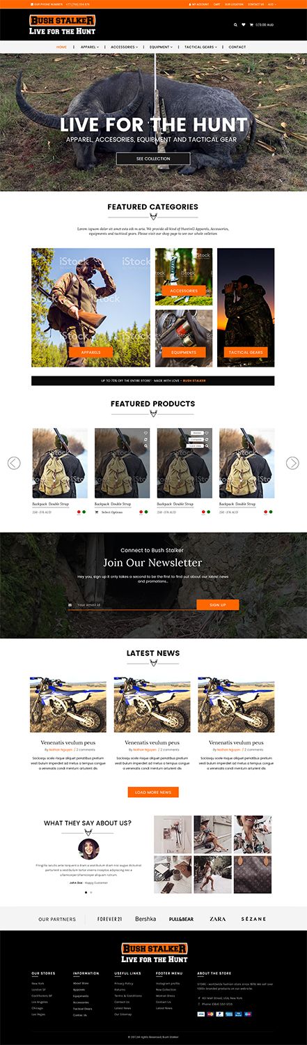 Shopify Design by Expert Designer for Bushstalker Pty Ltd | Design #15990416