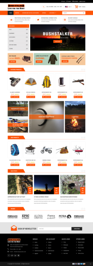 Shopify Design by pb for Bushstalker Pty Ltd | Design: #15940775