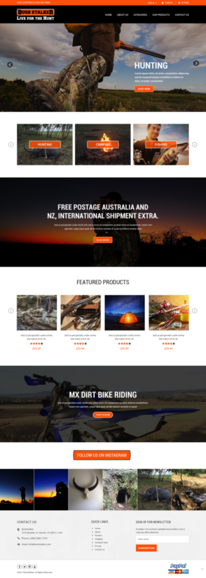 Shopify Design by pb for Bushstalker Pty Ltd | Design: #15940776