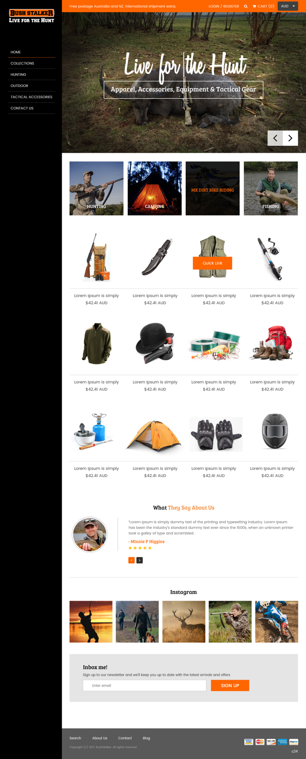 Shopify Design by pb for Bushstalker Pty Ltd | Design #15940779
