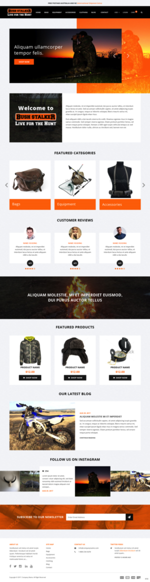 Shopify Design by pb for Bushstalker Pty Ltd | Design: #15940781