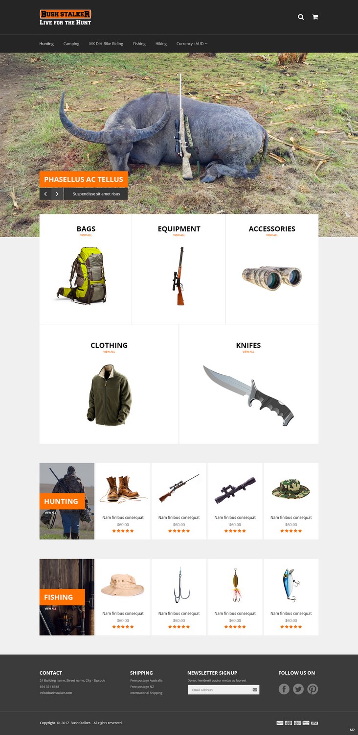 Shopify Design by pb for Bushstalker Pty Ltd | Design #15953129