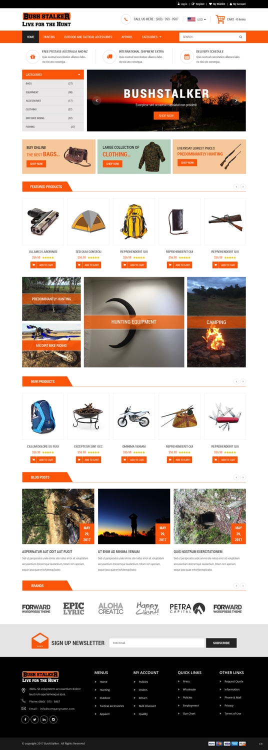 Shopify Design by pb for Bushstalker Pty Ltd | Design #15991233