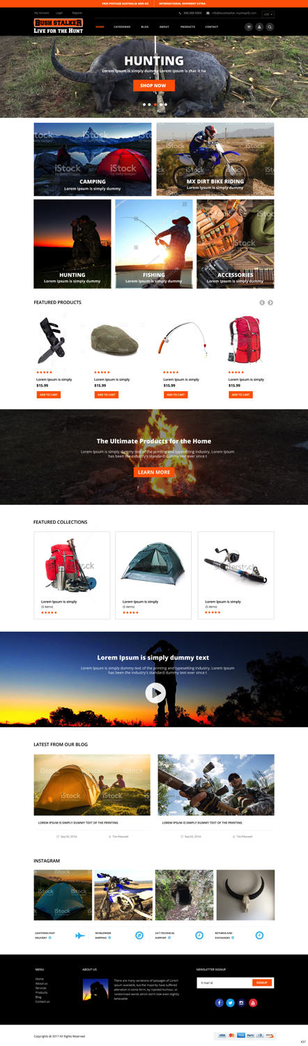 Shopify Design by pb for Bushstalker Pty Ltd | Design #15991238