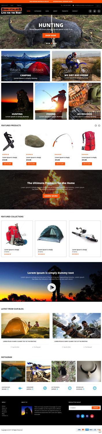 Shopify Design by pb for Bushstalker Pty Ltd | Design #15991239