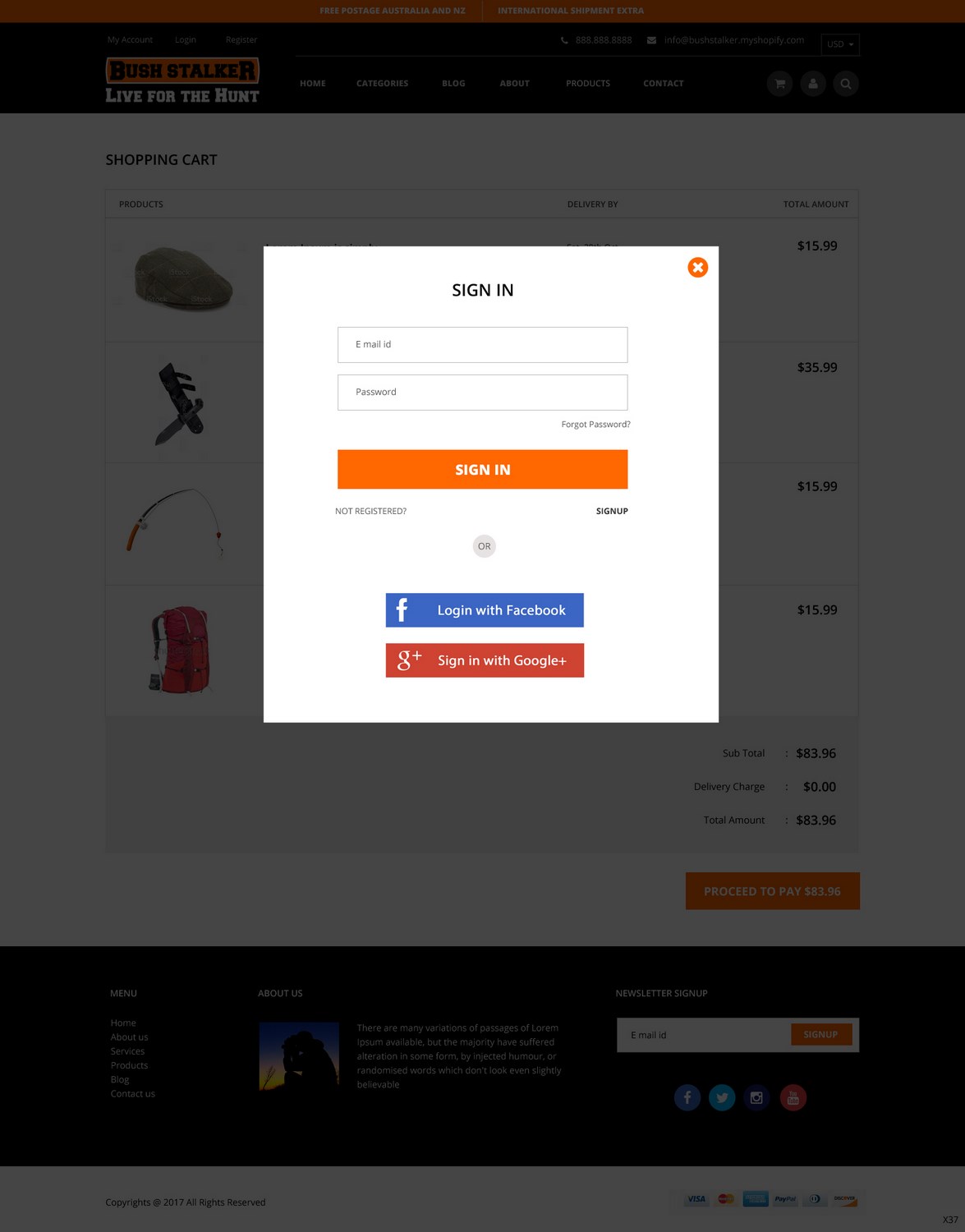 Shopify Design by pb for Bushstalker Pty Ltd | Design #16490252