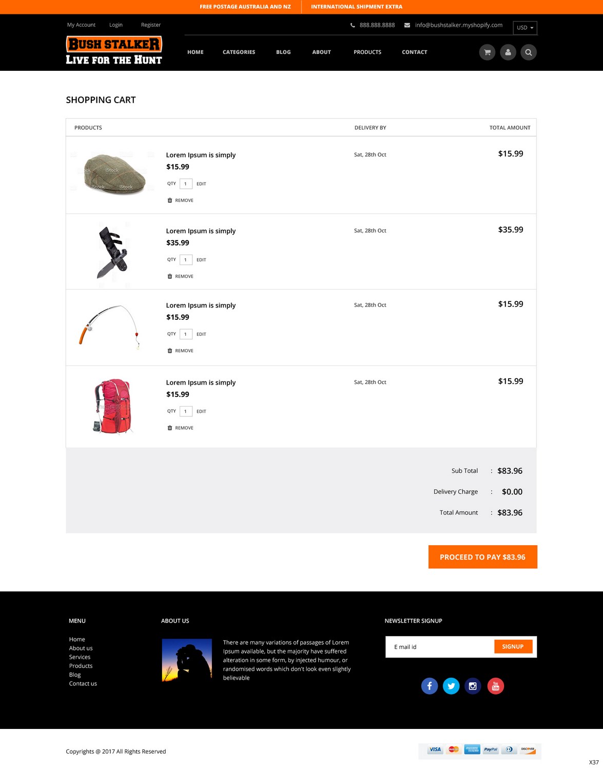 Shopify Design by pb for Bushstalker Pty Ltd | Design #16490253