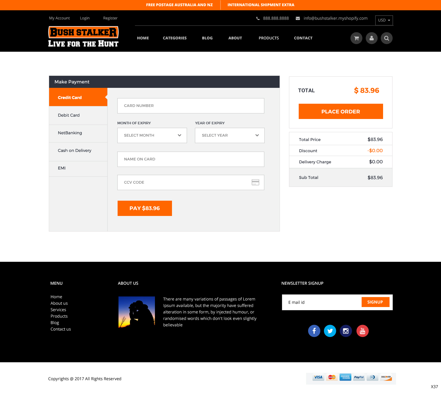 Shopify Design by pb for Bushstalker Pty Ltd | Design #16642317